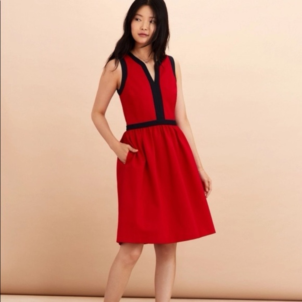 Tommy Hilfiger Americana Red and Navy Midi Dress NWT formal office Women’s 00